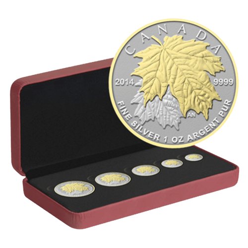Fractional Set of 2014 Canadian Maple Leaf Gilded Silver Coins | Royal Canadian Mint