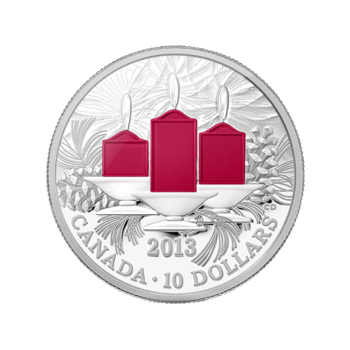 1/2 oz 2013 Holiday Candles Silver Coin