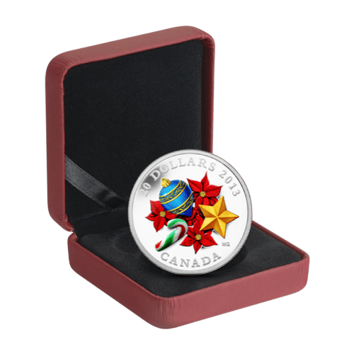 1 oz 2013 Holiday Glass Candy Cane Silver Coin