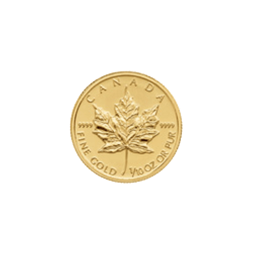 Pièce 1/10 once d'or Feuille d'érable canadienne 2014