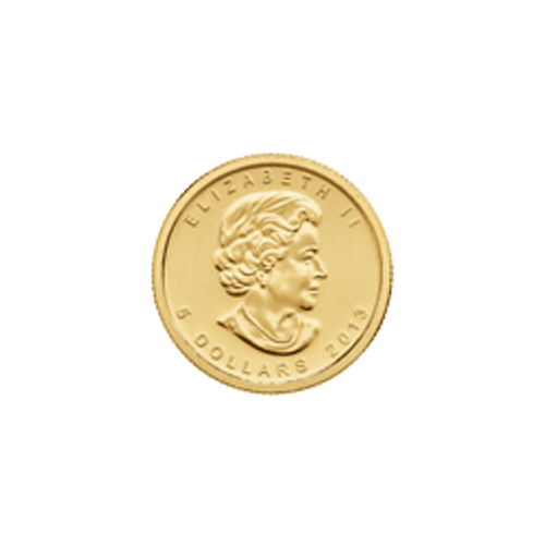 Pièce 1/10 once d'or Feuille d'érable canadienne 2014