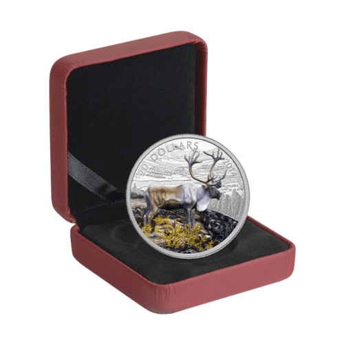 1 oz 2014 Caribou Coloured Silver Coin