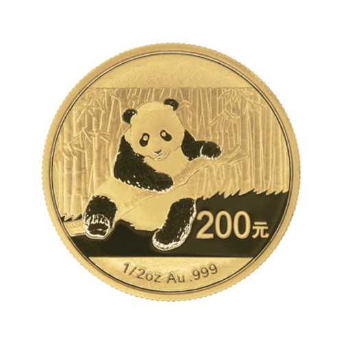 Pièce 1/2 once d'or Panda Chine 2014 | Monnaie chinoise