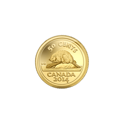 1/25 oz 2014 50 Cent Beaver Gold Coin