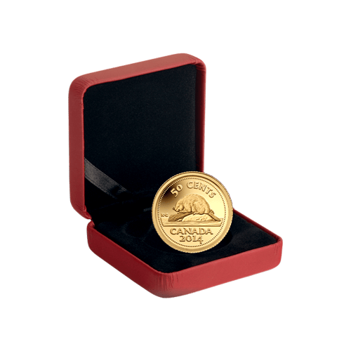 1/25 oz 2014 50 Cent Beaver Gold Coin
