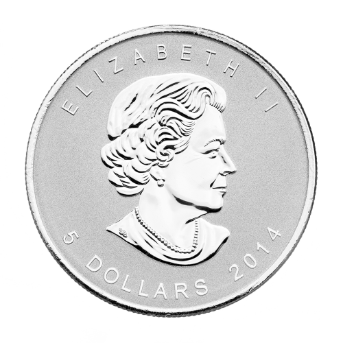 Pièce 1 once d'argent Feuille d'érable canadienne Marque d'atelier Année du Cheval 2014