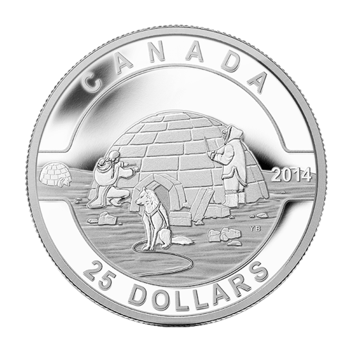 Pièce 1 once d'argent Série Ô Canada - Igloo 2014
