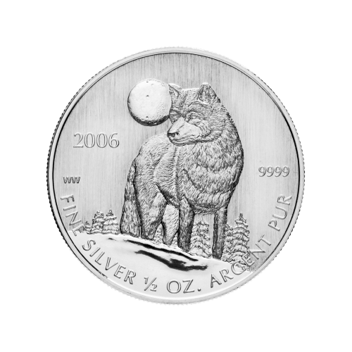 1/2 oz 2006 Canadian Timber Wolf Silver Coin