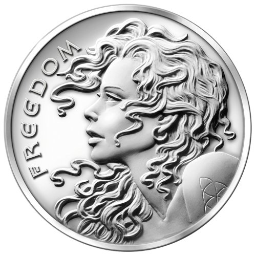 Ronde de 5 onces d'argent Fille de la liberté 2014