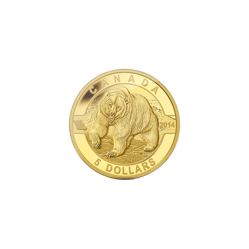 Pièce 1/10 once d'or Série Ô Canada - Grizzly 2014 | Monnaie royale canadienne