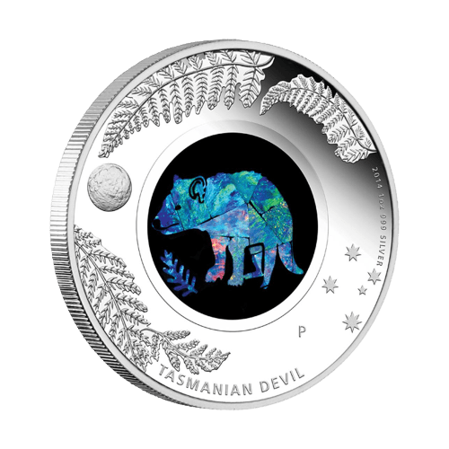 Pièce 1 once d'argent Épreuve numismatique Série Opal australien - Le diable de Tasmanie 2014 | Monnaie de Perth
