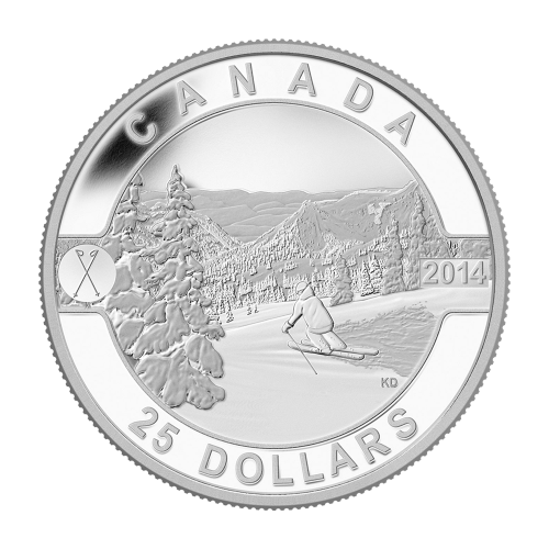 1 oz 2014 O Canada Series Skiing Canada's Slopes Silver Coin | Royal Canadian Mint