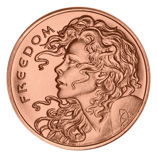 1 oz 2014 Freedom Girl Copper Round