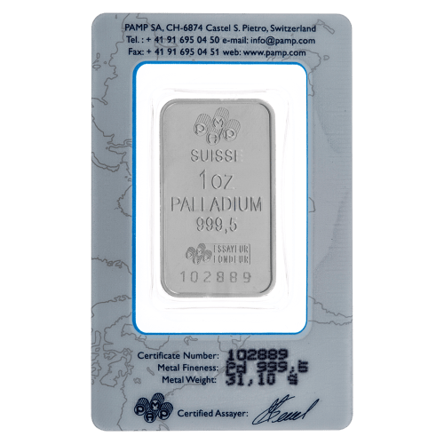 1 oz PAMP Suisse Palladium Bar