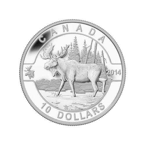 Pièce 1/2 once d'argent Série Ô Canada - Orignal 2014