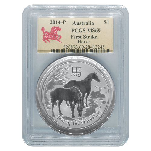 Pièce 1 once d'argent PCGS MS-69 (FS) Lunaire Année du Cheval | Monnaie de Perth