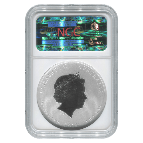 1 oz 2014 Lunar Year of the Horse NGC MS-69 Gilded Silver Coin | Perth Mint