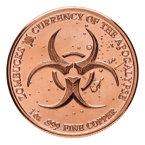 1 oz Zombucks The Barber Copper Round | Elemetal Mint