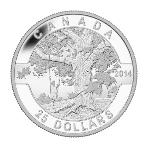 Pièce 1 once d'argent Série Ô Canada - À l'ombre de l’érable 2014