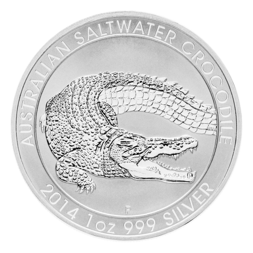 Pièce 1 once d'argent Crocodile de mer australien 2014 | Monnaie de Perth