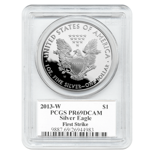 Pièce 1 once d'argent signé Mercanti MS-69 (FS) PCGS Aigle américain 2013 | Monnaie des États-Unis