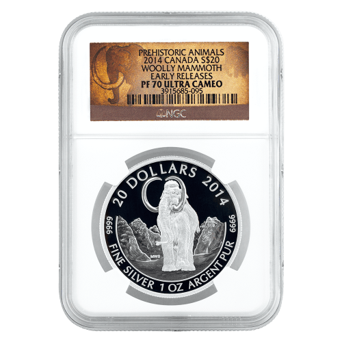 1 oz 2014 Woolly Mammoth NGC PF-70 (ER) Silver Coin | Silver Gold