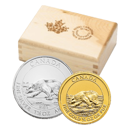 Proof Set of Canadian Polar Bear Gold and Silver Coins