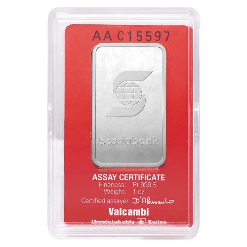 1 oz Scotiabank Platinum Bar | Valcambi
