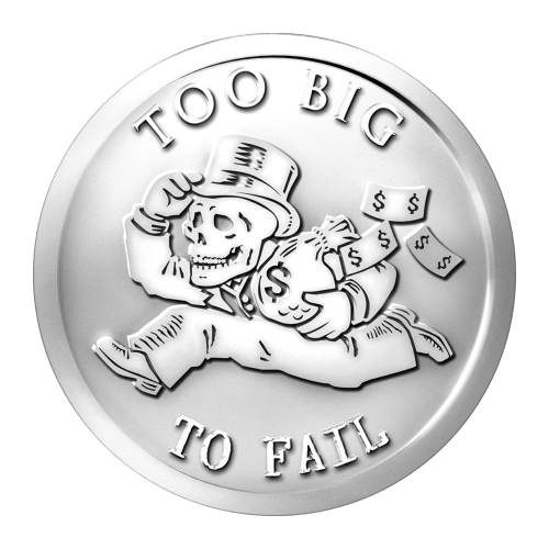 Ronde 1 once d'argent Série Bankster - Trop grand pour faire faillite 2014