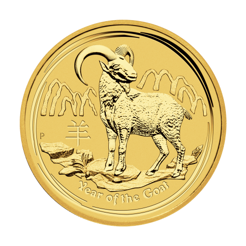 Pièce 1/2 once d'or Lunaire Année de la Chèvre 2015 | Monnaie de Perth