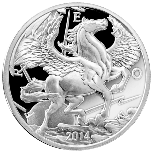 10 oz 2014 Pegasus Silver Proof Round