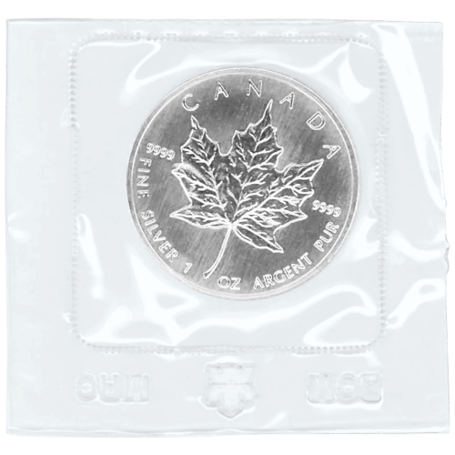 Pièce 1 once d'argent Feuille d'érable canadienne Emballage Flex 1989