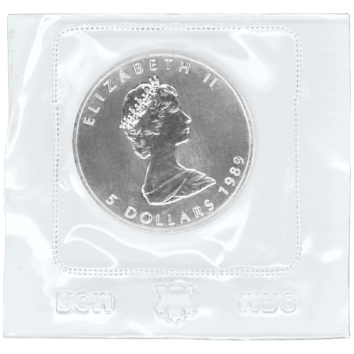 Pièce 1 once d'argent Feuille d'érable canadienne Emballage Flex 1989