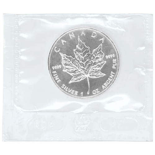 Pièce 1 once d'argent Feuille d'érable canadienne Emballage Flex 1999