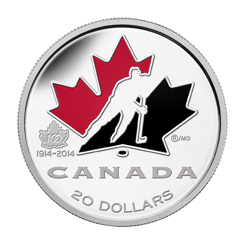 Pièce 1 once d'argent épreuve numismatique 100e anniversaire du hockey Canada 2014 | Monnaie royale canadienne