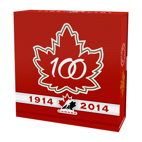 Pièce 1 once d'argent épreuve numismatique 100e anniversaire du hockey Canada 2014 | Monnaie royale canadienne