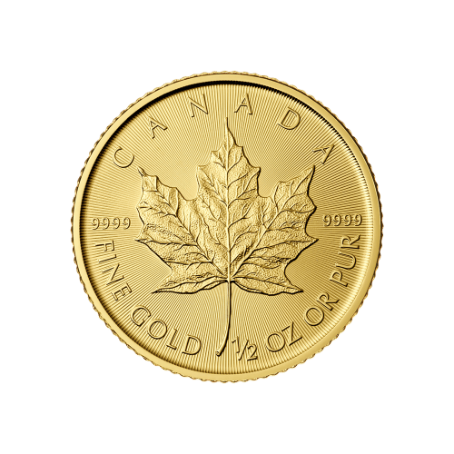 Pièce 1/2 once d'or Feuille d'érable canadienne 2015