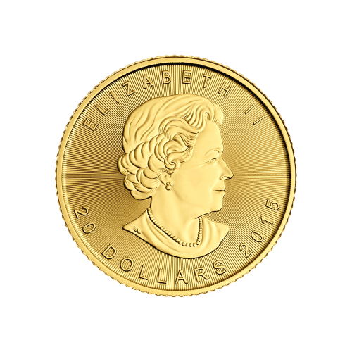 Pièce 1/2 once d'or Feuille d'érable canadienne 2015