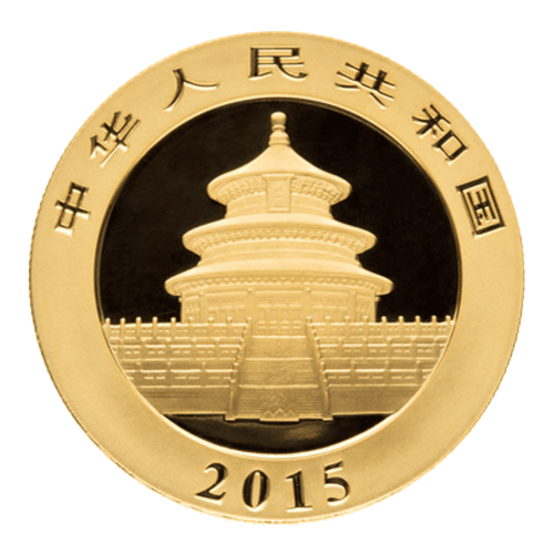Pièce 1 once d'or Panda Chine 2015 | Monnaie chinoise