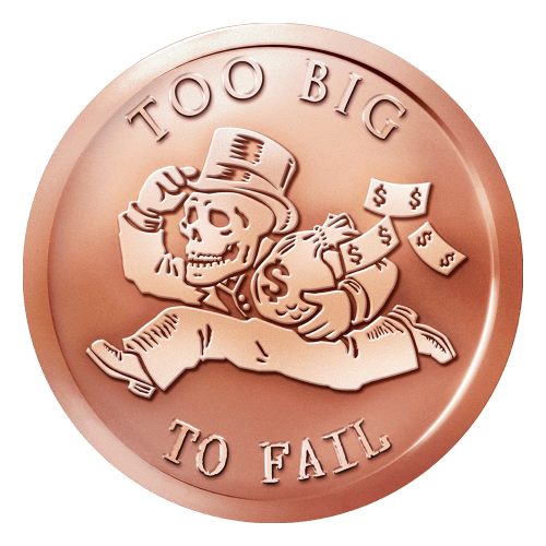 1 oz 2014 Too Big to Fail Copper Round | Silver Shield