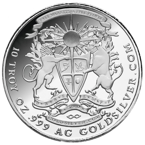 Ronde 10 onces d'argent épreuve numismatique Pégase 2015