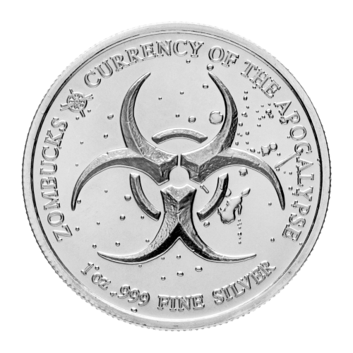 1 oz Zombucks Starving Liberty Silver Round | Elemetal Mint