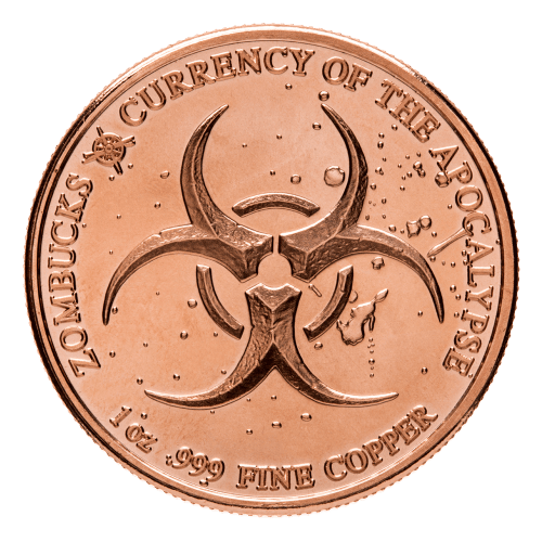 1 oz Zombucks Starving Liberty Copper Round | Elemetal Mint