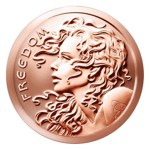 1 oz 2015 Freedom Girl Copper Round | Silver Shield