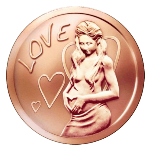 1 oz 2015 Love Copper Round | Silver Shield