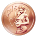 1 oz 2015 Love Copper Round | Silver Shield