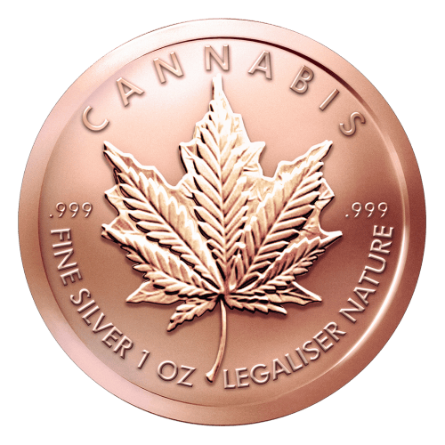 Ronde 1 once de cuivre Cannabis 2015
