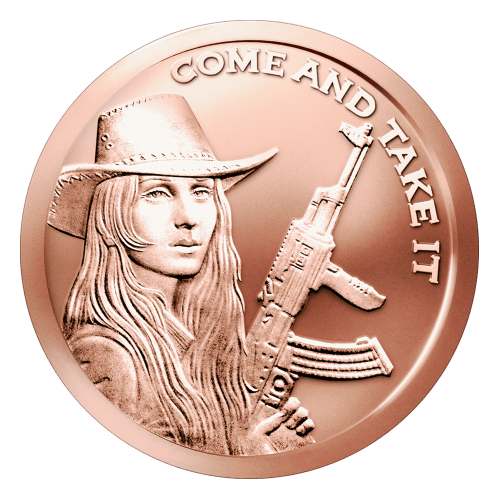 1 oz 2015 Come and Take It Copper Round | Silver Shield