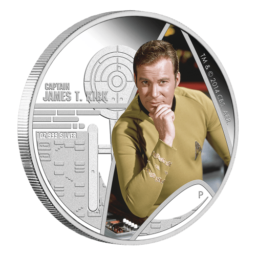 1 oz 2015 Star Trek Captain James T. Kirk Silver Proof Coin | Perth Mint