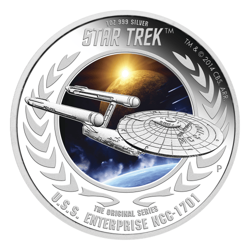 Pièce 1 once d'argent Épreuve numismatique Star Trek USS Enterprise NCC-1701 2015 | Monnaie de Perth